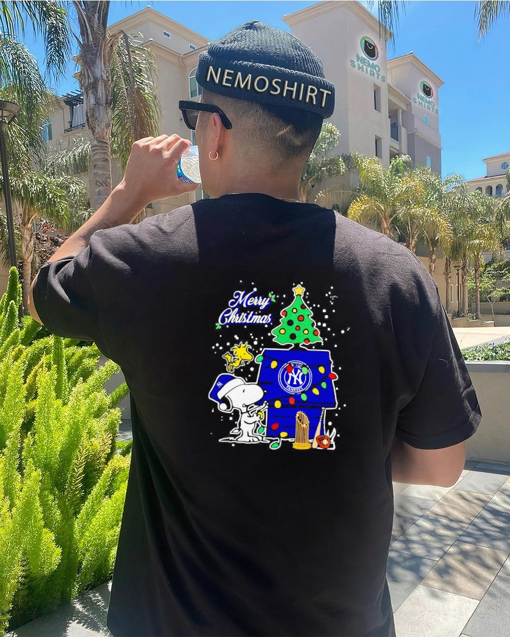 New York Yankees Snoopy Merry Christmas baseball - Adult & Kids T-Shirts, Sweatshirts & Hoodies apparel design preview 4