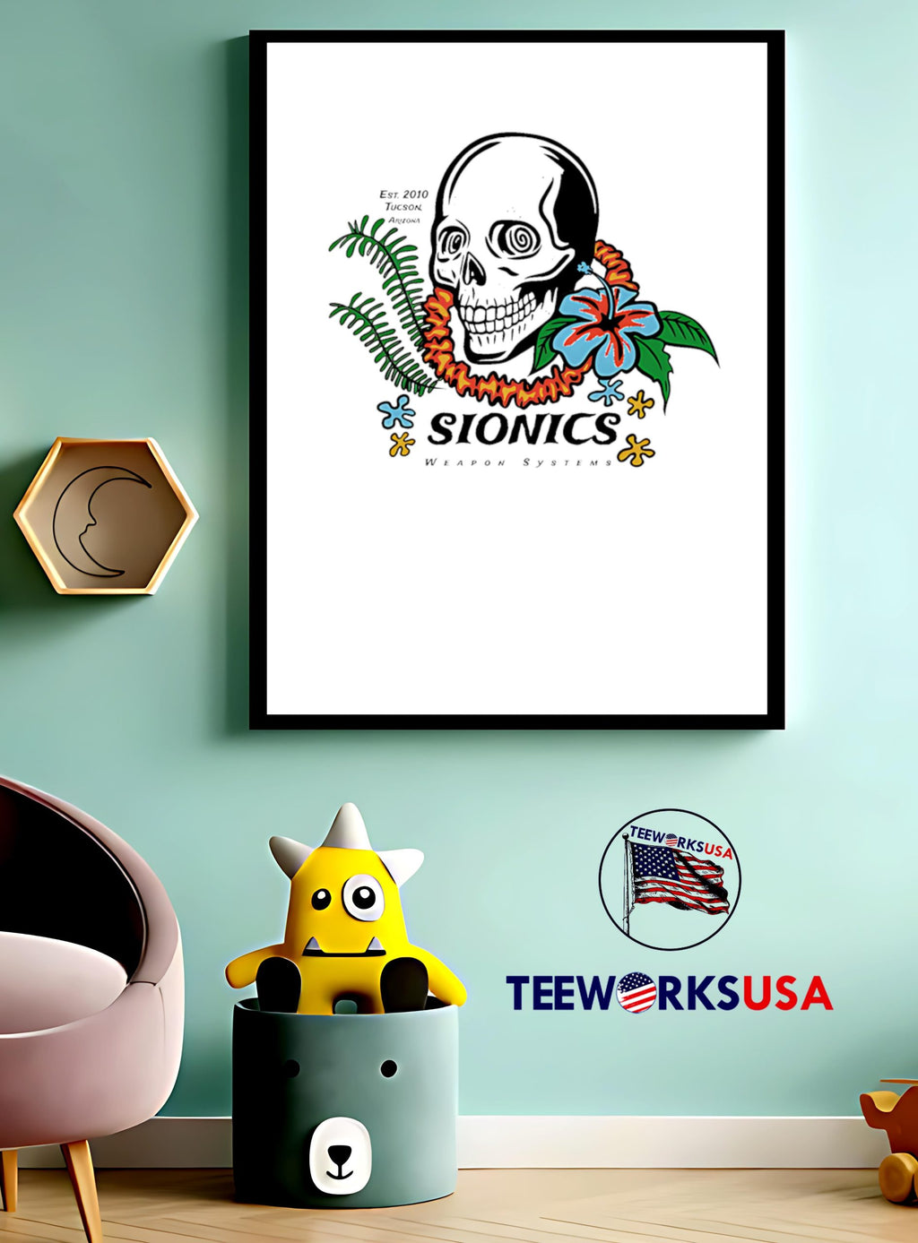 Sionics Weapon Systems Skull - Adult & Kids T-Shirts, Sweatshirts & Hoodies apparel design preview 3