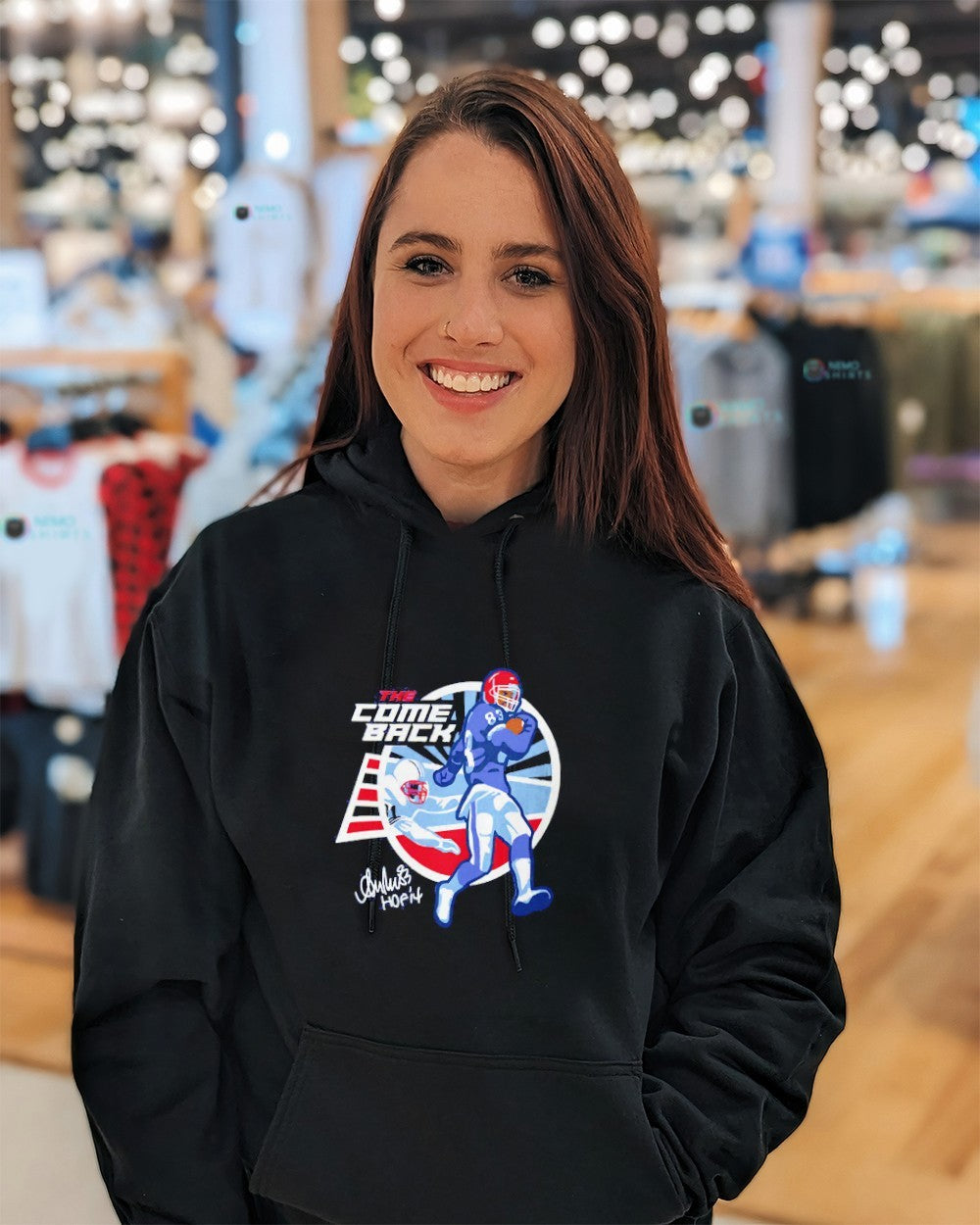 The comeback Buffalo Bills Andre Reed signature HOF - Adult & Kids T-Shirts, Sweatshirts & Hoodies apparel design preview 3