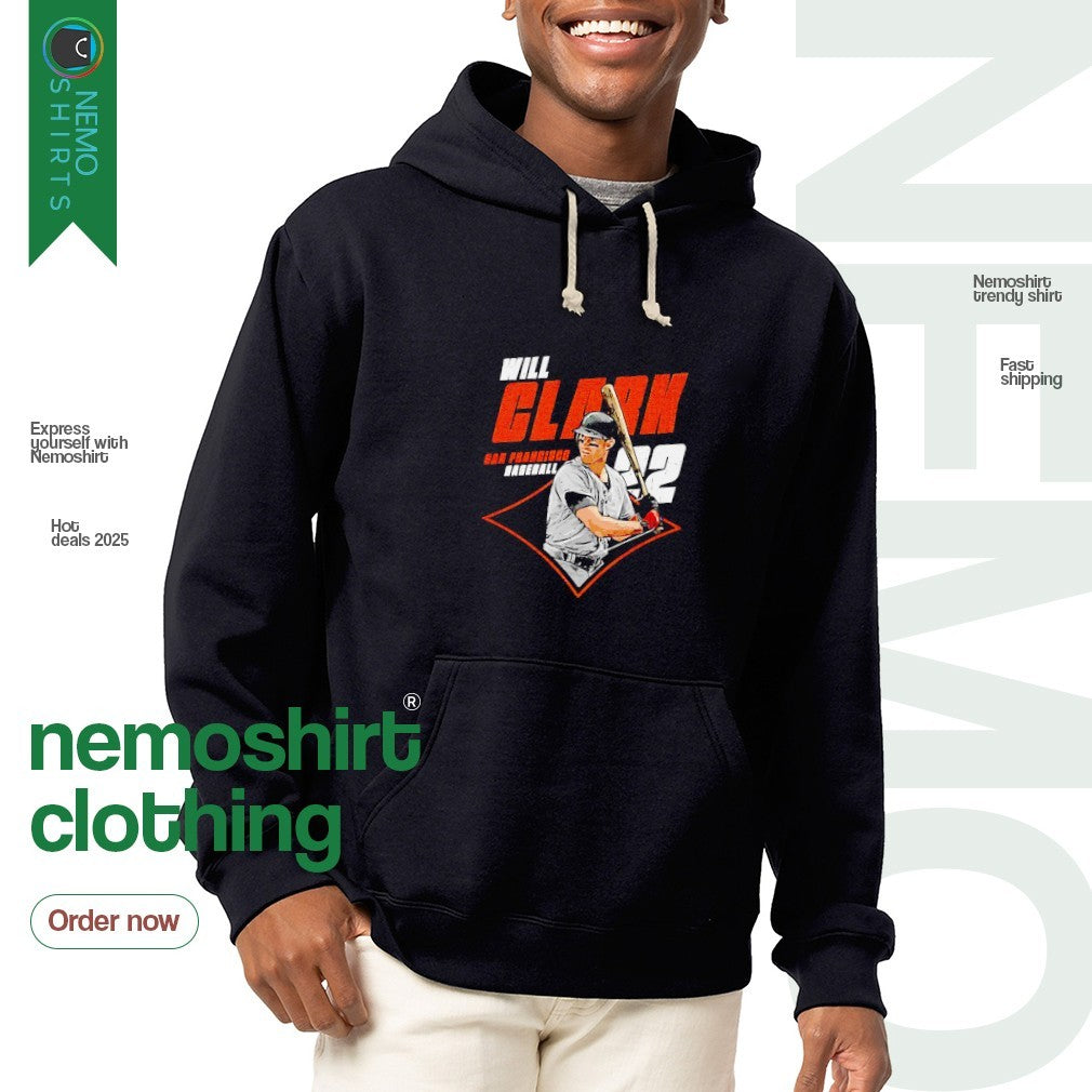 Will Clark San Francisco Giants baseball player - Adult & Kids T-Shirts, Sweatshirts & Hoodies apparel design preview 2