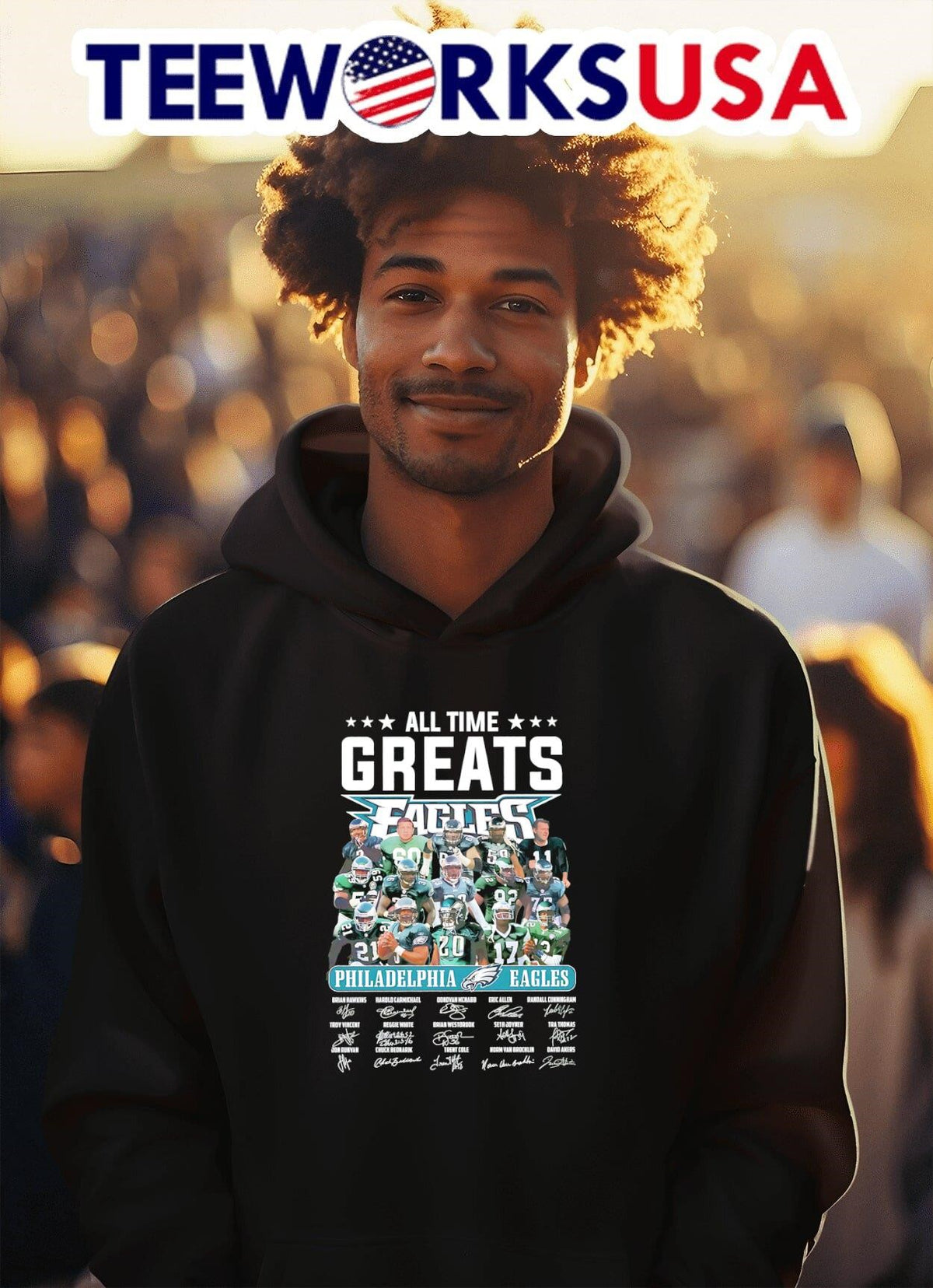 All time greats Philadelphia Eagles signatures - Adult & Kids T-Shirts, Sweatshirts & Hoodies apparel design preview 2