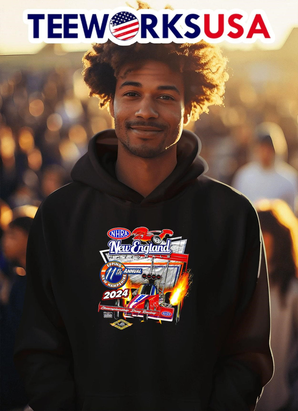 NHRA New England nationals 11th annual epping - Adult & Kids T-Shirts, Sweatshirts & Hoodies apparel design preview 2