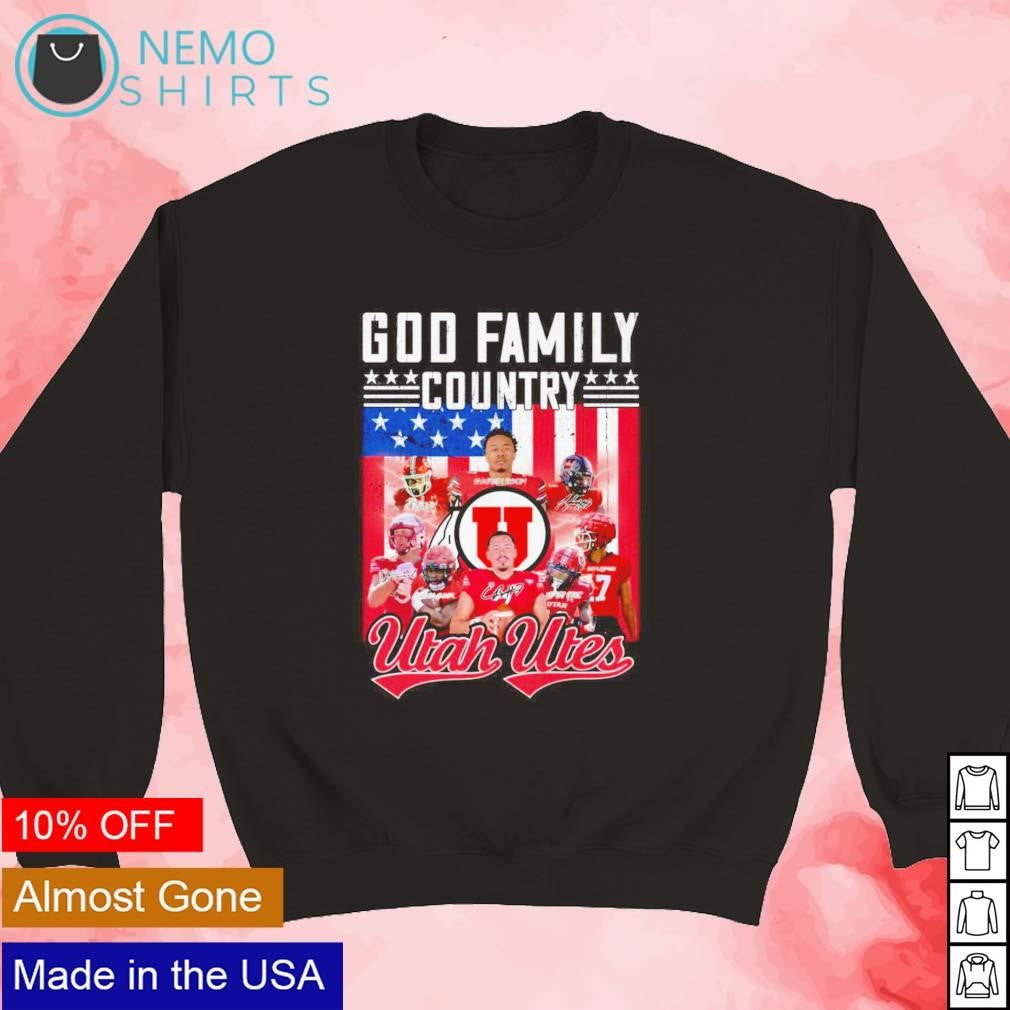 God family country and Utah Utes US flag - Adult & Kids T-Shirts, Sweatshirts & Hoodies apparel design preview 3