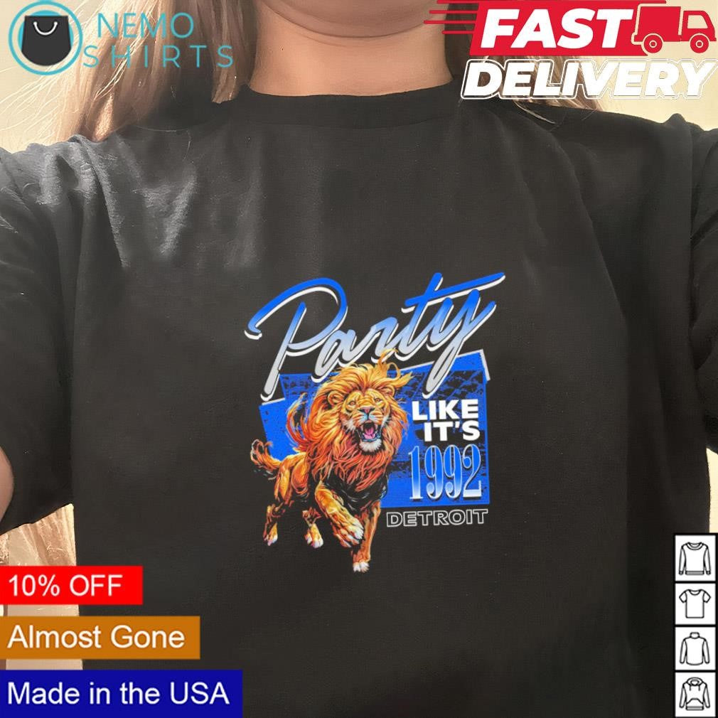 Party like it's 1992 Detroit Lions - Adult & Kids T-Shirts, Sweatshirts & Hoodies apparel design preview 3