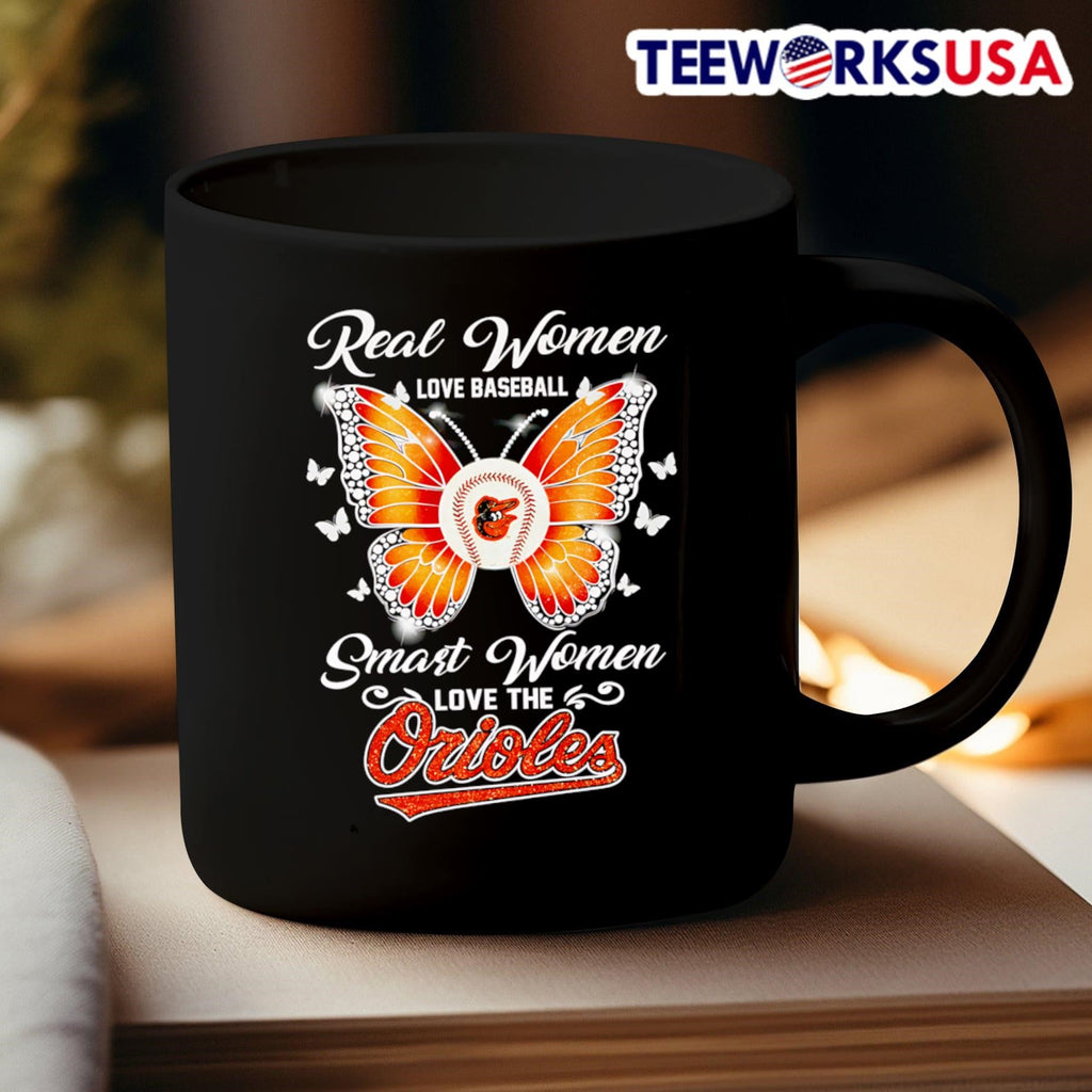 Real women love baseball smart the Orioles butterfly - Adult & Kids T-Shirts, Sweatshirts & Hoodies apparel design preview 3