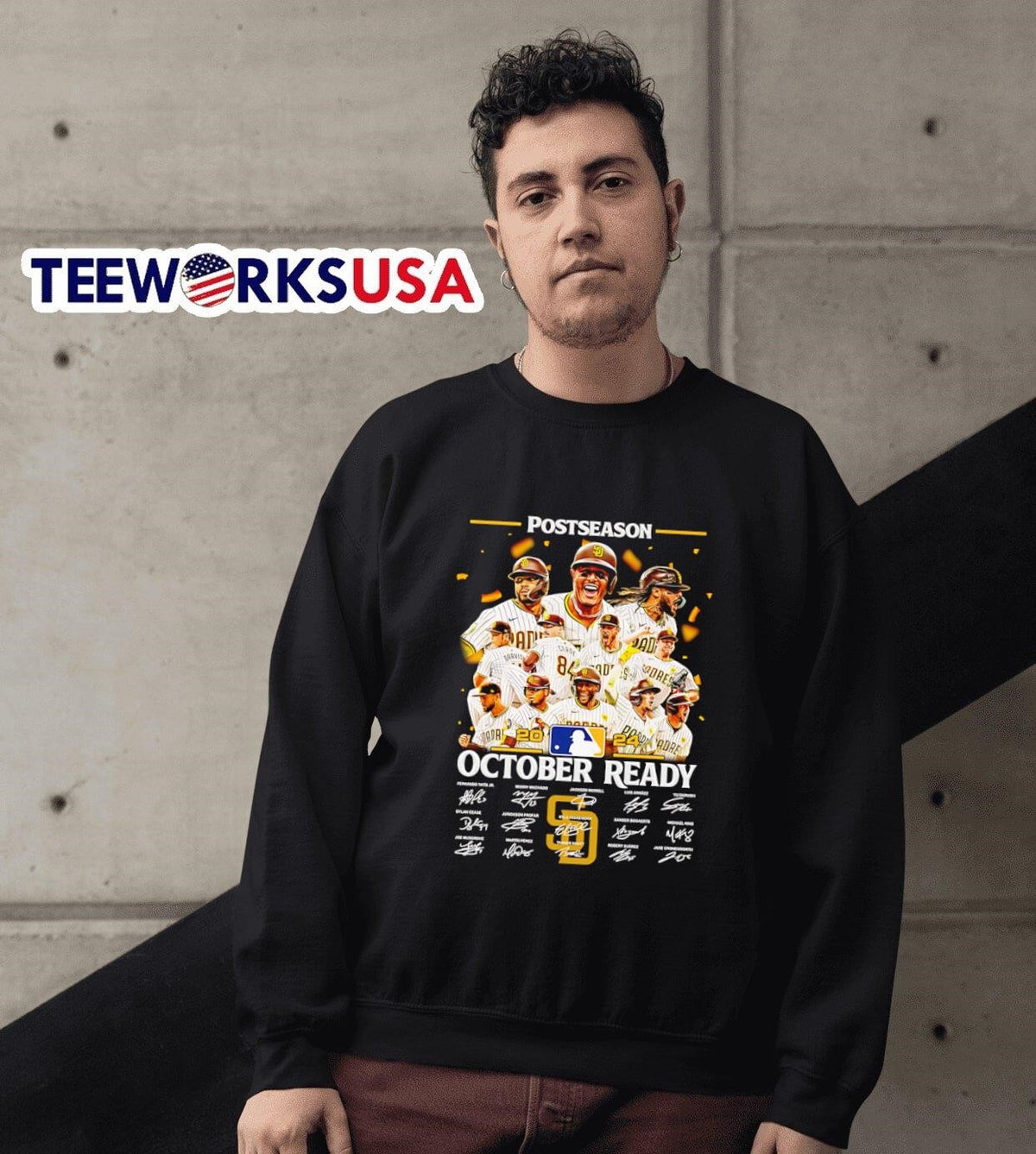 Postseason 2024 October ready San Diego Padres player - Adult & Kids T-Shirts, Sweatshirts & Hoodies apparel design preview 3