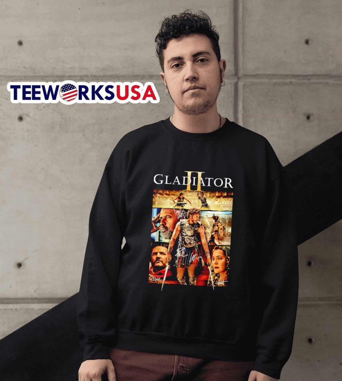 Gladiator II characters graphic signatures - Adult & Kids T-Shirts, Sweatshirts & Hoodies apparel design preview 6