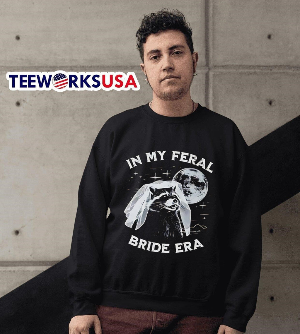 Raccoon in my feral bride era - Adult & Kids T-Shirts, Sweatshirts & Hoodies apparel design preview 3