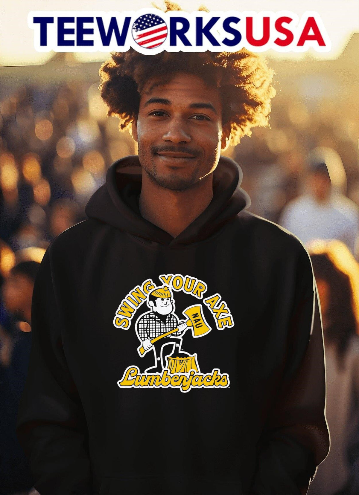 Northern Arizona Lumberjacks Swing Your Axe - Adult & Kids T-Shirts, Sweatshirts & Hoodies apparel design preview 2