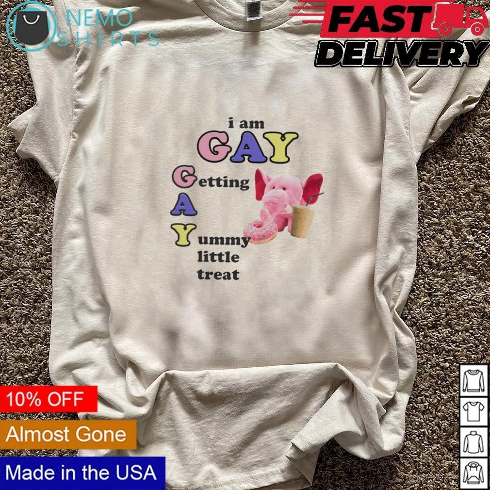 I am gay getting a yummy treat elephant donut and - Adult & Kids T-Shirts, Sweatshirts & Hoodies apparel design preview 3