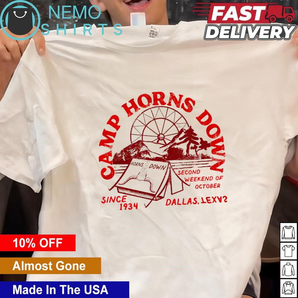 Camp Horns Down since 1934 second weekend of October - Adult & Kids T-Shirts, Sweatshirts & Hoodies apparel design preview 1