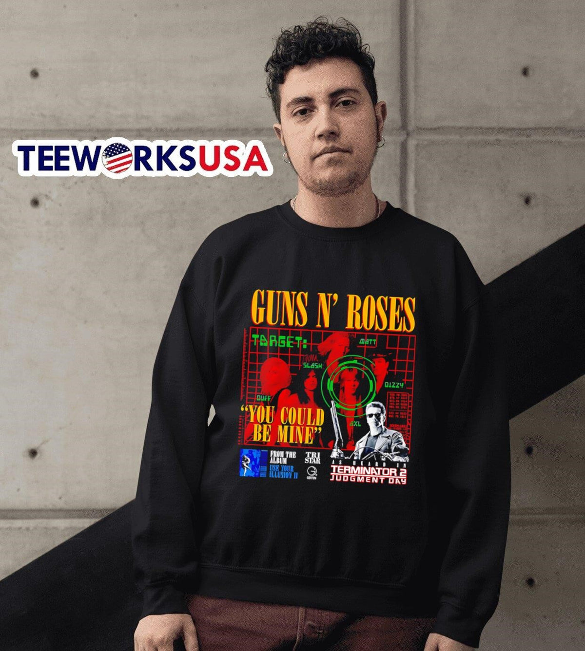Guns N Roses you could be mine as heard in Terminator - Adult & Kids T-Shirts, Sweatshirts & Hoodies apparel design preview 6