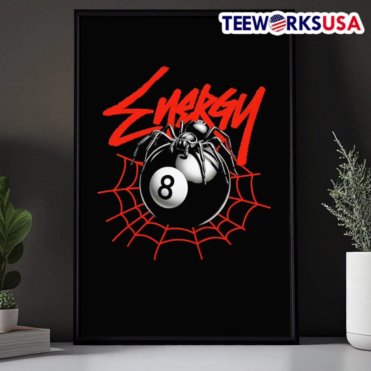 Energy Spider On 8 Ball - Adult & Kids T-Shirts, Sweatshirts & Hoodies apparel design preview 5