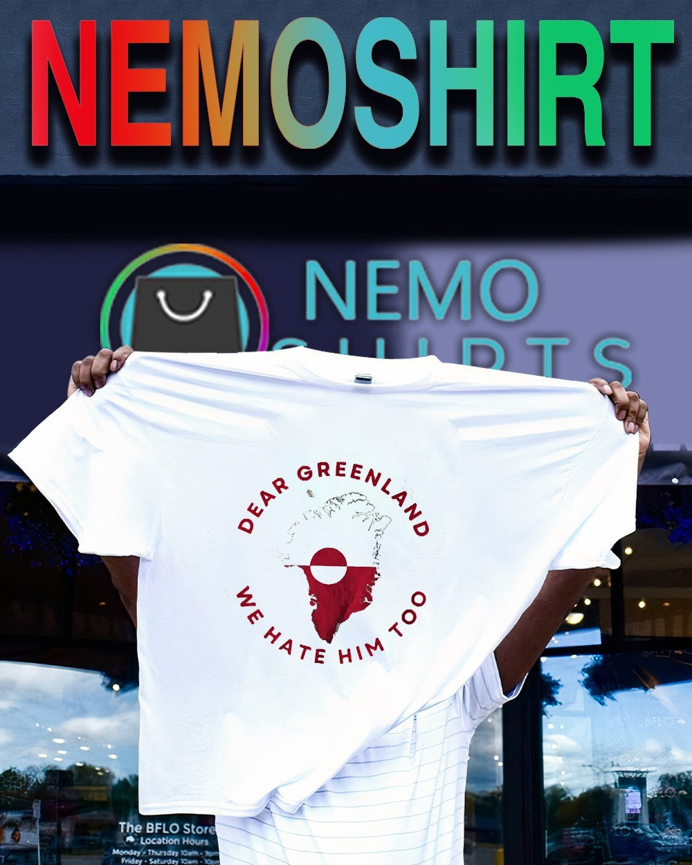 Dear Greenland we hate him too anti Trump - Adult & Kids T-Shirts, Sweatshirts & Hoodies apparel design preview 1