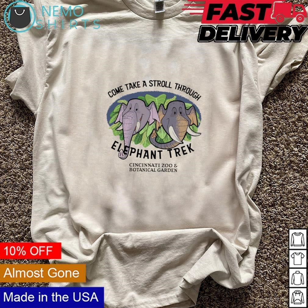 Come take a stroll through elephant trek - Adult & Kids T-Shirts, Sweatshirts & Hoodies apparel design preview 3