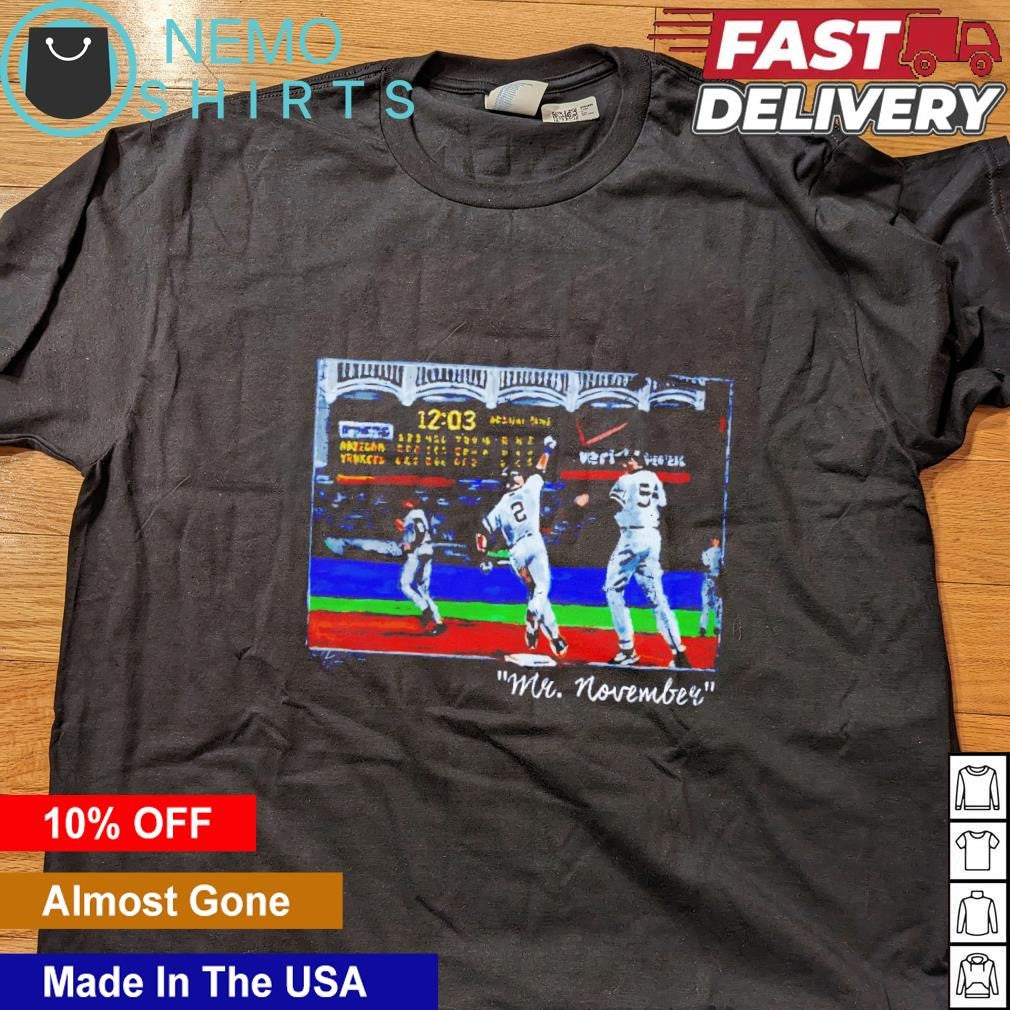 Mr. November Derek Jeter homers in the 10th inning - Adult & Kids T-Shirts, Sweatshirts & Hoodies apparel design preview 4