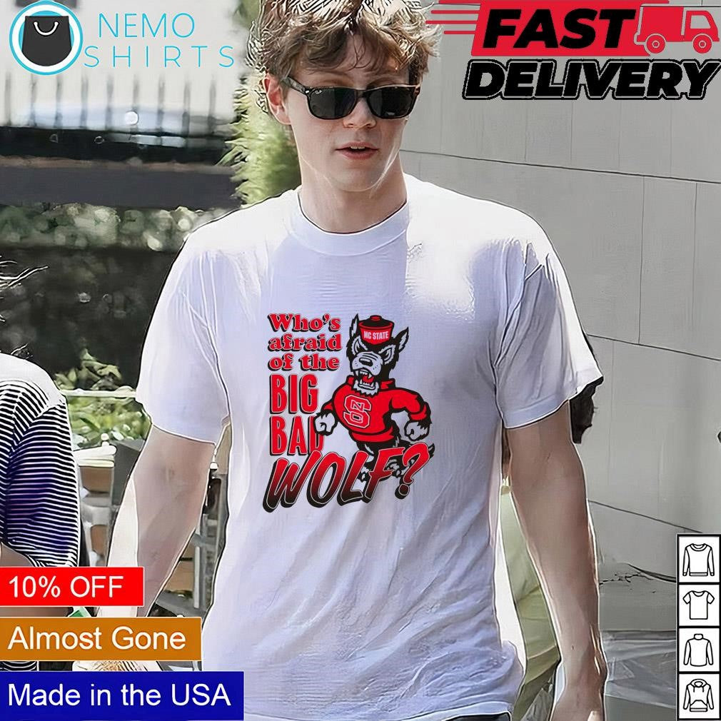 NC State Wolfpack who is afraid of the big bad wolf - Adult & Kids T-Shirts, Sweatshirts & Hoodies apparel design preview 4