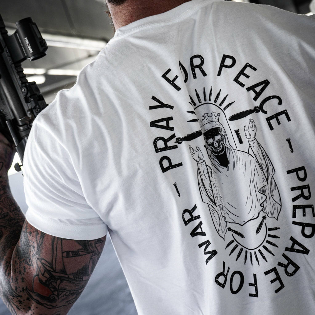 Pray For Peace. Prepare War. Men's - Adult & Kids T-Shirts, Sweatshirts & Hoodies apparel design preview 7