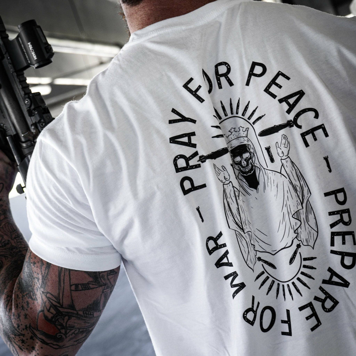 Pray For Peace. Prepare War. Men's - Adult & Kids T-Shirts, Sweatshirts & Hoodies apparel design preview 7