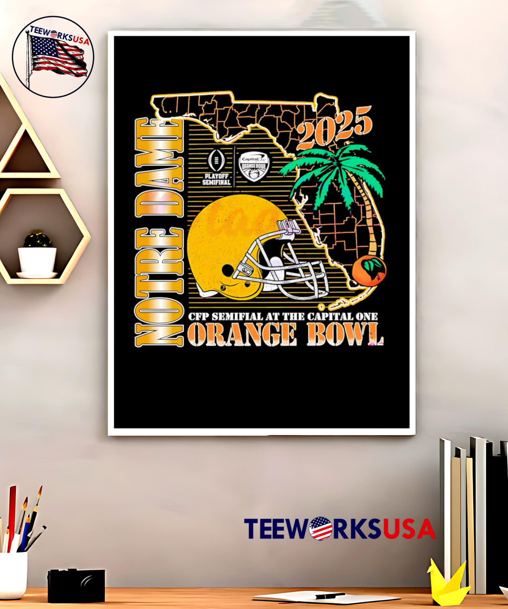 Notre Dame Fighting Irish Orange Bowl 2025 helmet - Adult & Kids T-Shirts, Sweatshirts & Hoodies apparel design preview 5