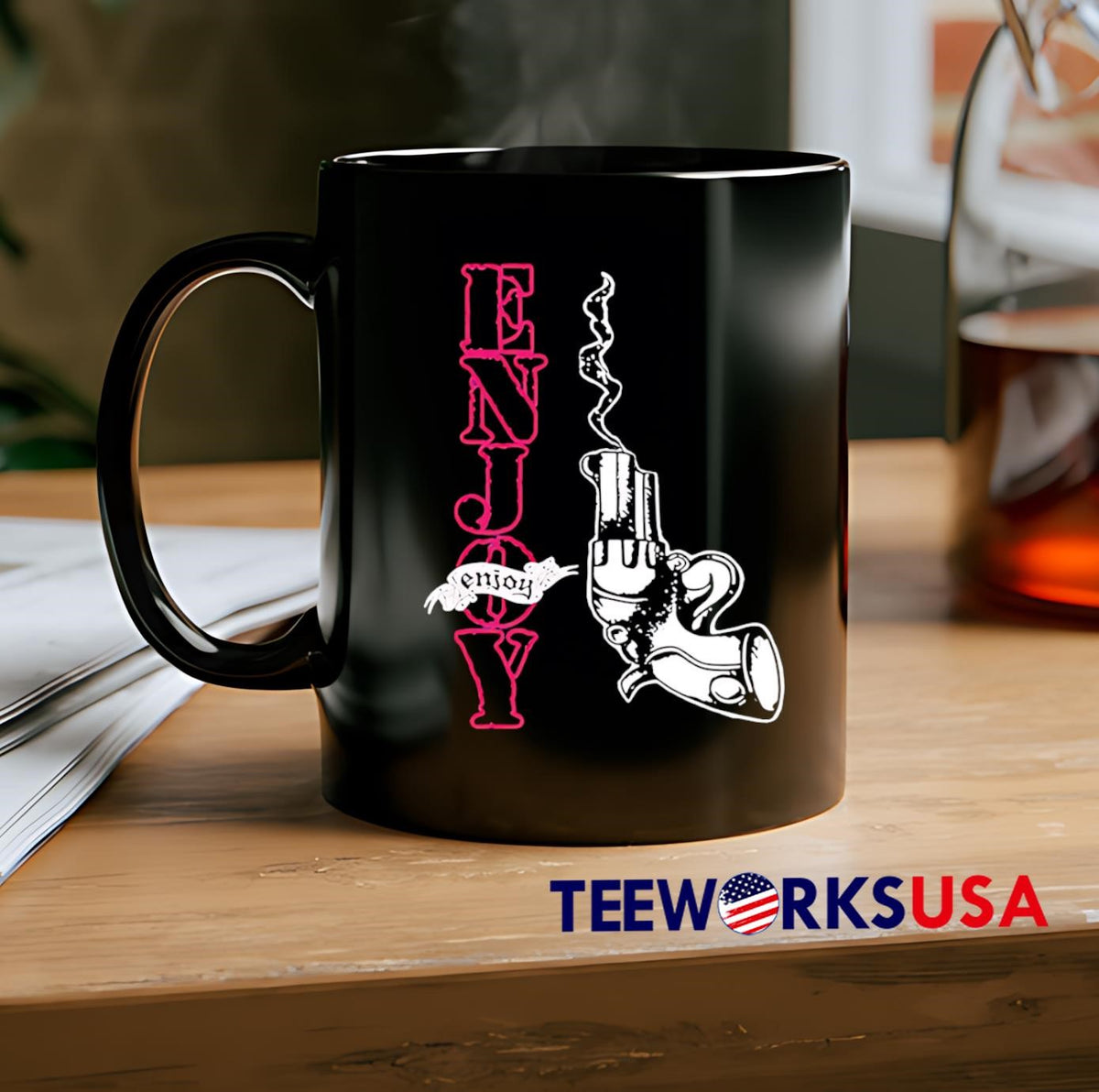 Enjoy smoking gun - Adult & Kids T-Shirts, Sweatshirts & Hoodies apparel design preview 2