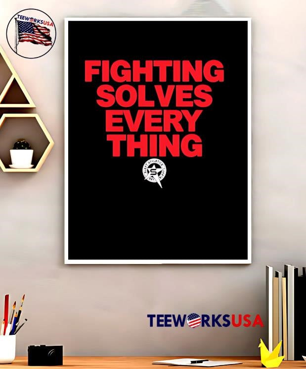 Fighting Solves Everything - Adult & Kids T-Shirts, Sweatshirts & Hoodies apparel design preview 5