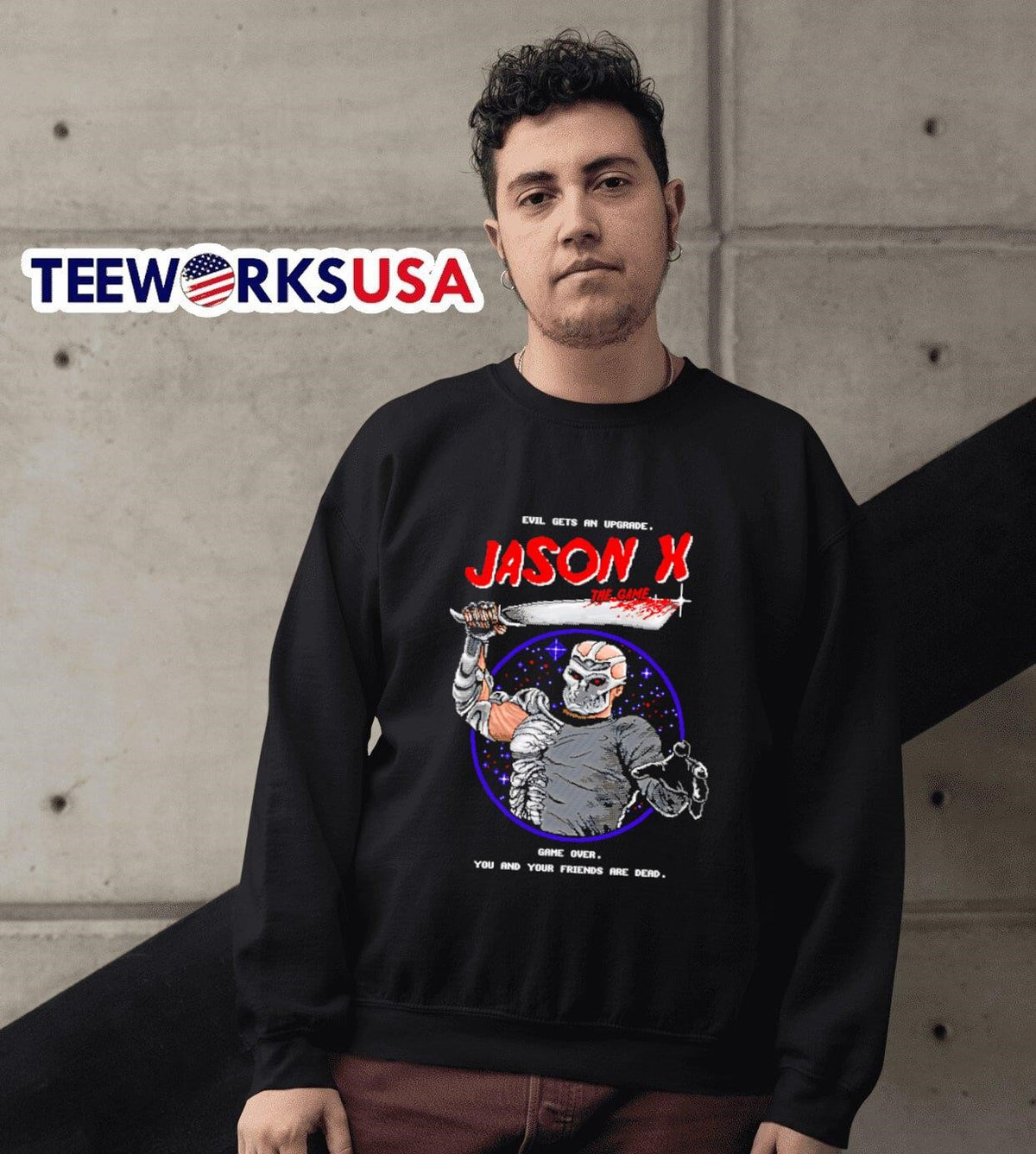 Evil gets an upgrade Jason X the game - Adult & Kids T-Shirts, Sweatshirts & Hoodies apparel design preview 3