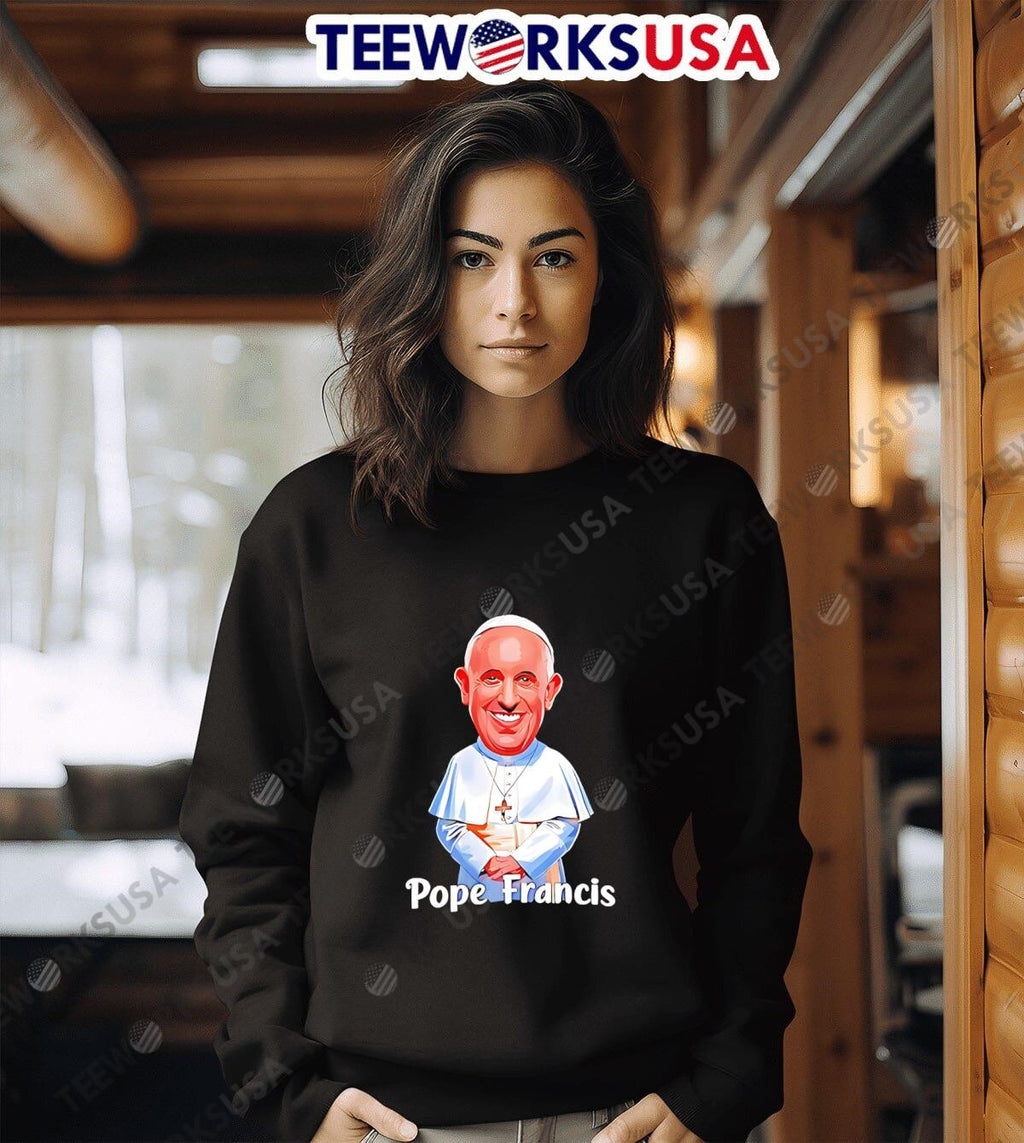 Pope Francis Pray for 1936 2025 Caricature - Adult & Kids T-Shirts, Sweatshirts & Hoodies apparel design preview 6