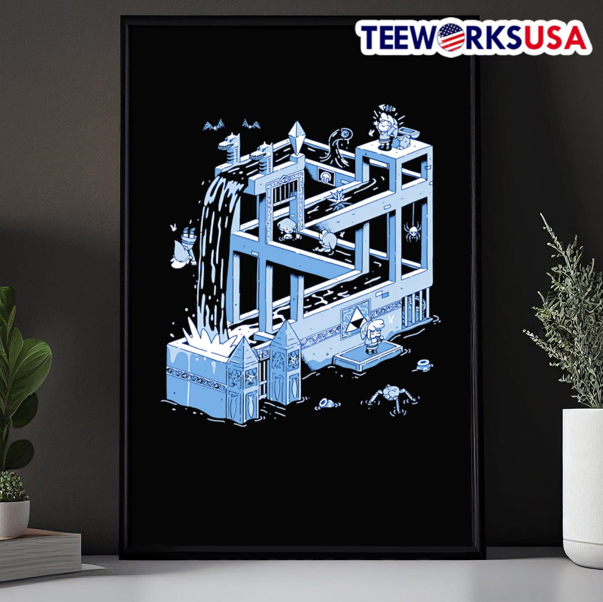 Water Temple Woes - Adult & Kids T-Shirts, Sweatshirts & Hoodies apparel design preview 5