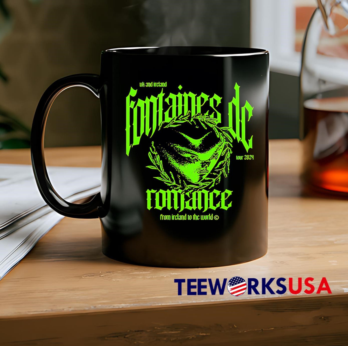 Green Fontaines D.C. Romance Ireland - Adult & Kids T-Shirts, Sweatshirts & Hoodies apparel design preview 2