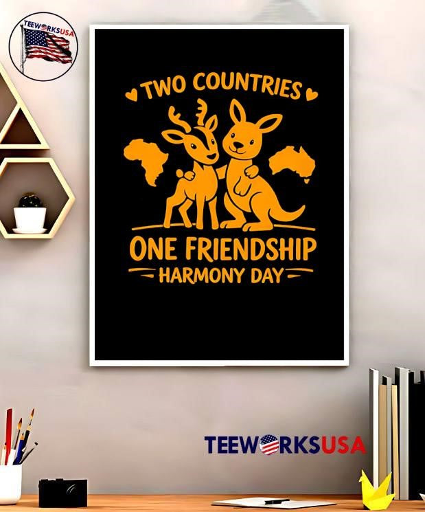 Two Countries Deer Kangaroo One Friendship Harmony - Adult & Kids T-Shirts, Sweatshirts & Hoodies apparel design preview 5