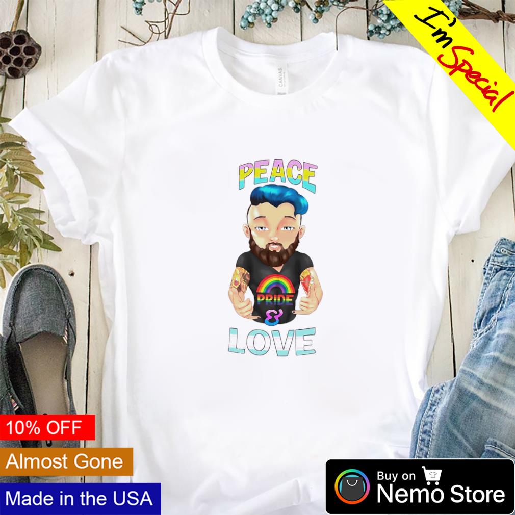 LGBT man Peace Pride and Love - Adult & Kids T-Shirts, Sweatshirts & Hoodies apparel design preview 1