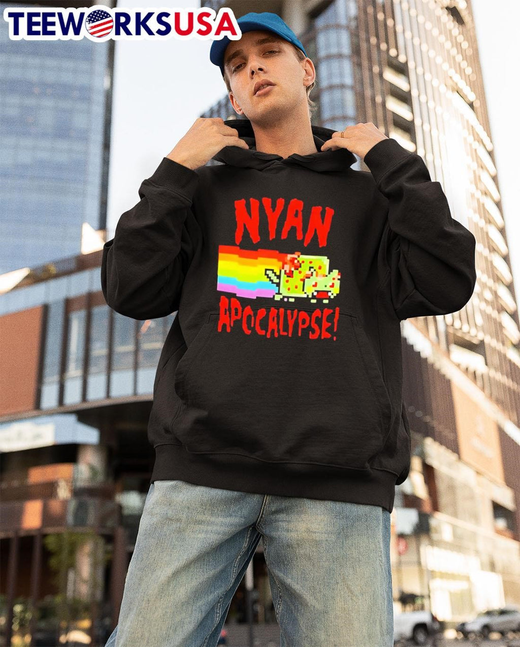 Nyan Apocalypse - Adult & Kids T-Shirts, Sweatshirts & Hoodies apparel design preview 3