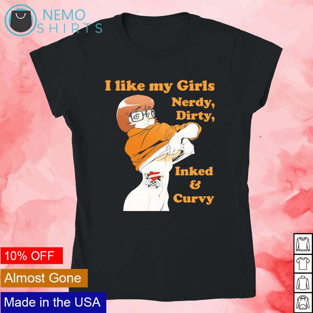 I like my girls nerdy dirty inked and curvy - Adult & Kids T-Shirts, Sweatshirts & Hoodies product image 4