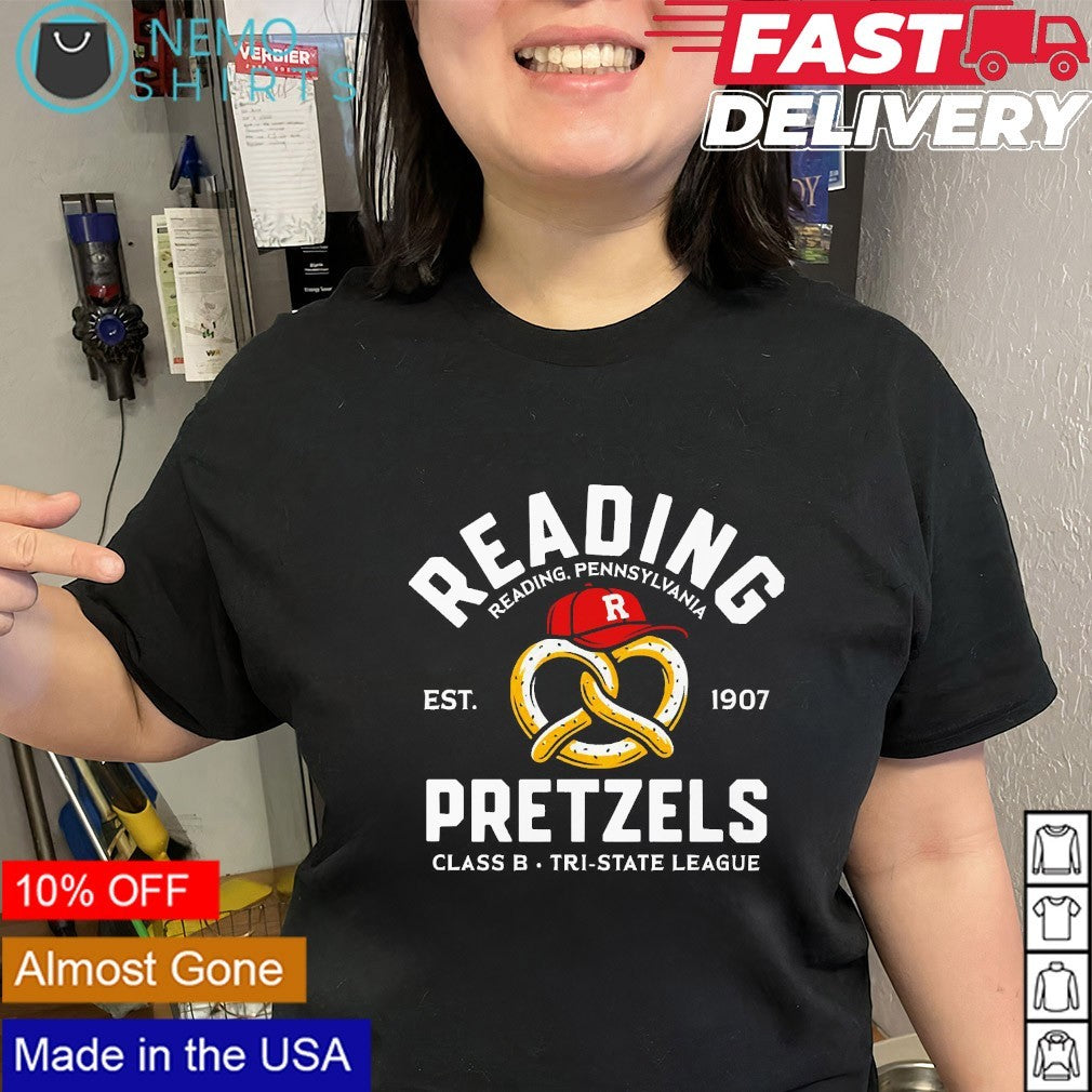 Reading Pretzels baseball class B est 1907 - Adult & Kids T-Shirts, Sweatshirts & Hoodies apparel design preview 2