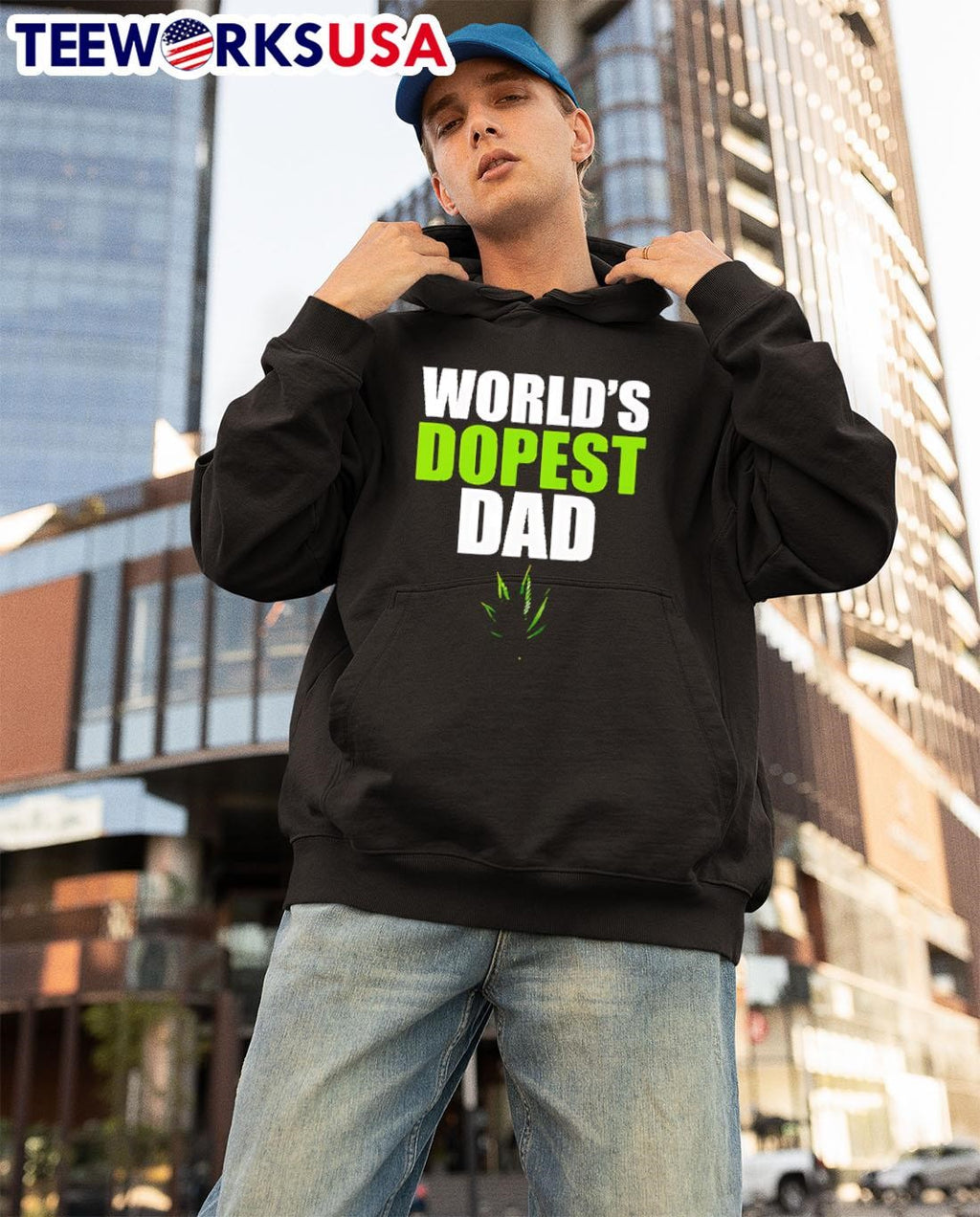 World's dopest dad marijuana - Adult & Kids T-Shirts, Sweatshirts & Hoodies apparel design preview 3