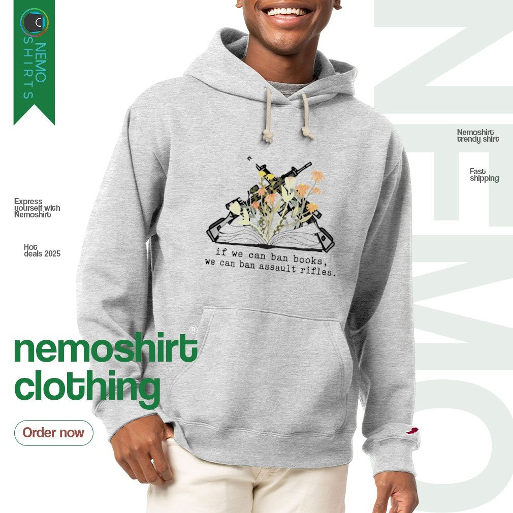If we can ban books assault rifles - Adult & Kids T-Shirts, Sweatshirts & Hoodies apparel design preview 2