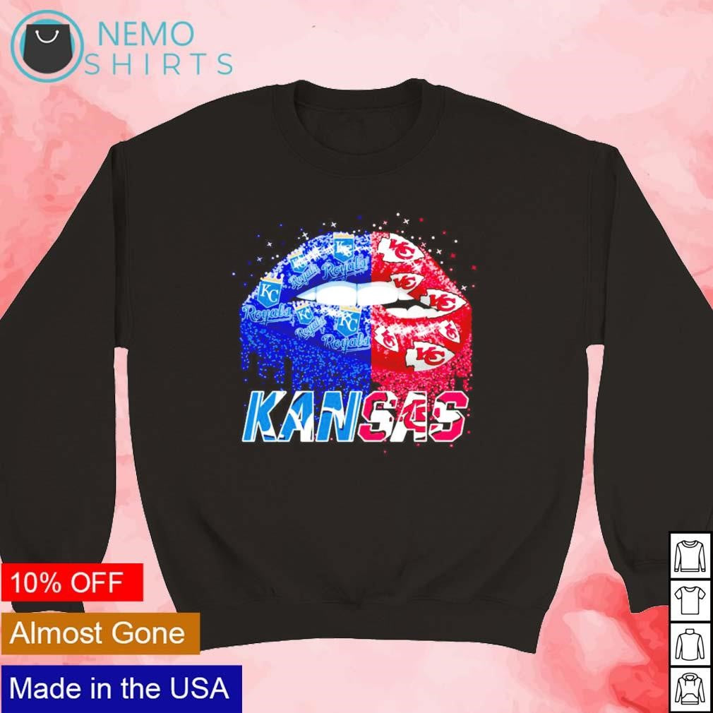Kansas sports sexy lips half KC Royals Chiefs - Adult & Kids T-Shirts, Sweatshirts & Hoodies apparel design preview 3
