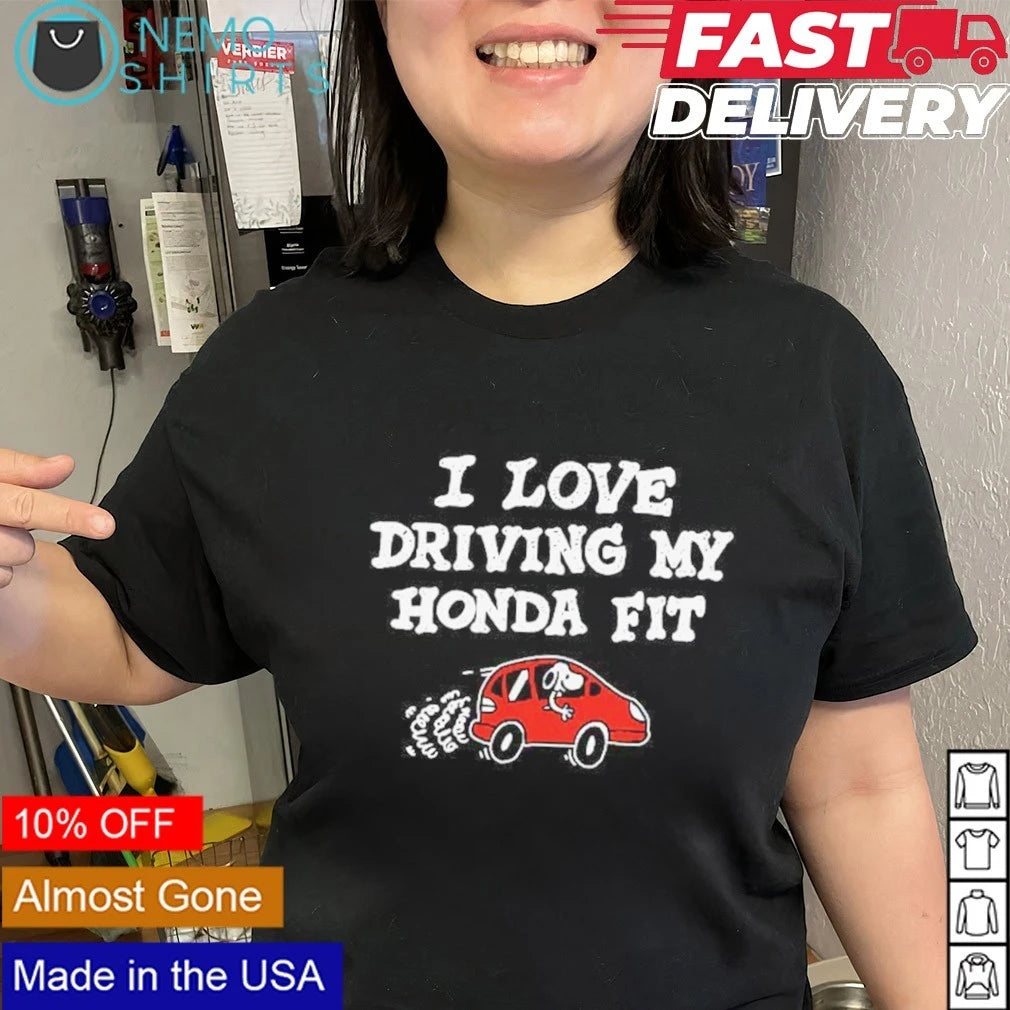 Snoopy I love driving my honda fit - Adult & Kids T-Shirts, Sweatshirts & Hoodies apparel design preview 3