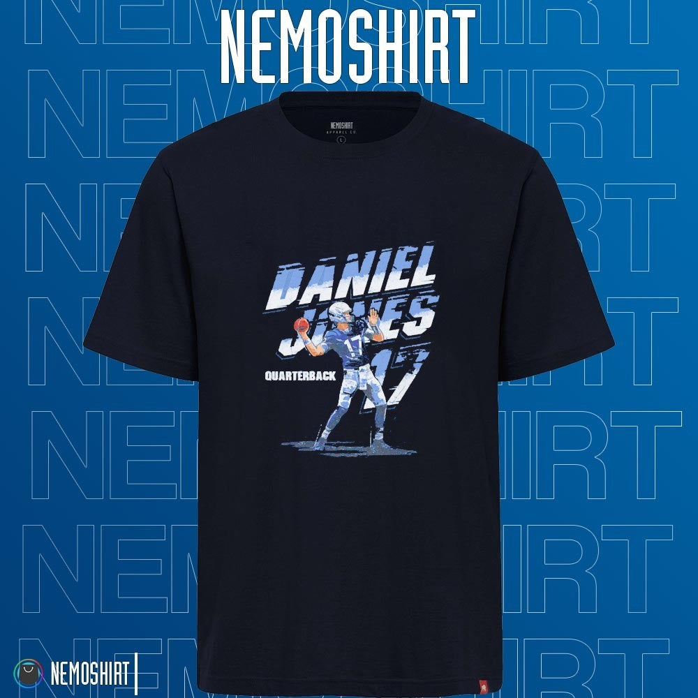 Daniel Jones 17 Indianapolis Colts quarterback name - Adult & Kids T-Shirts, Sweatshirts & Hoodies apparel design preview 1
