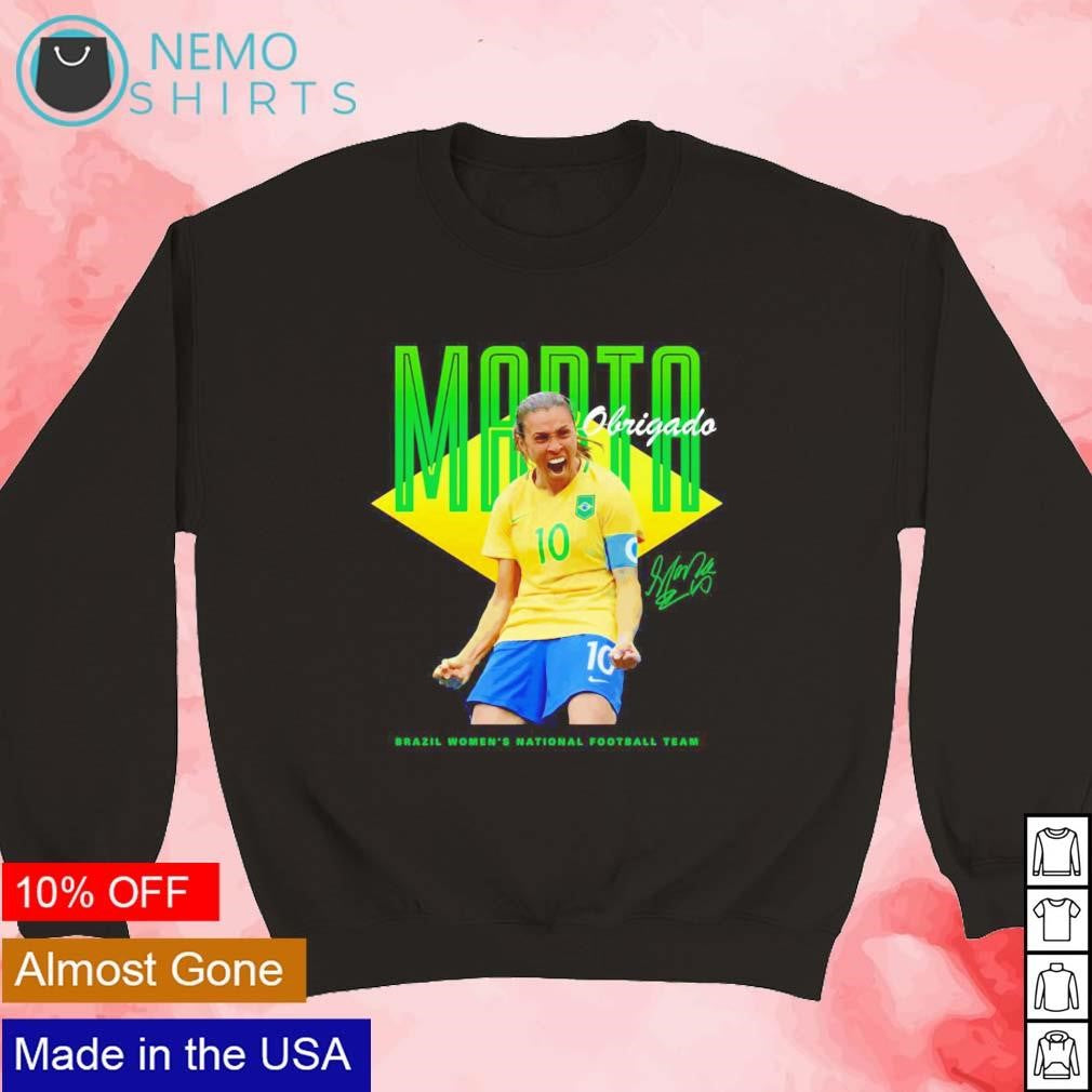 Marta Obrigado Brazil women's national football team - Adult & Kids T-Shirts, Sweatshirts & Hoodies apparel design preview 3