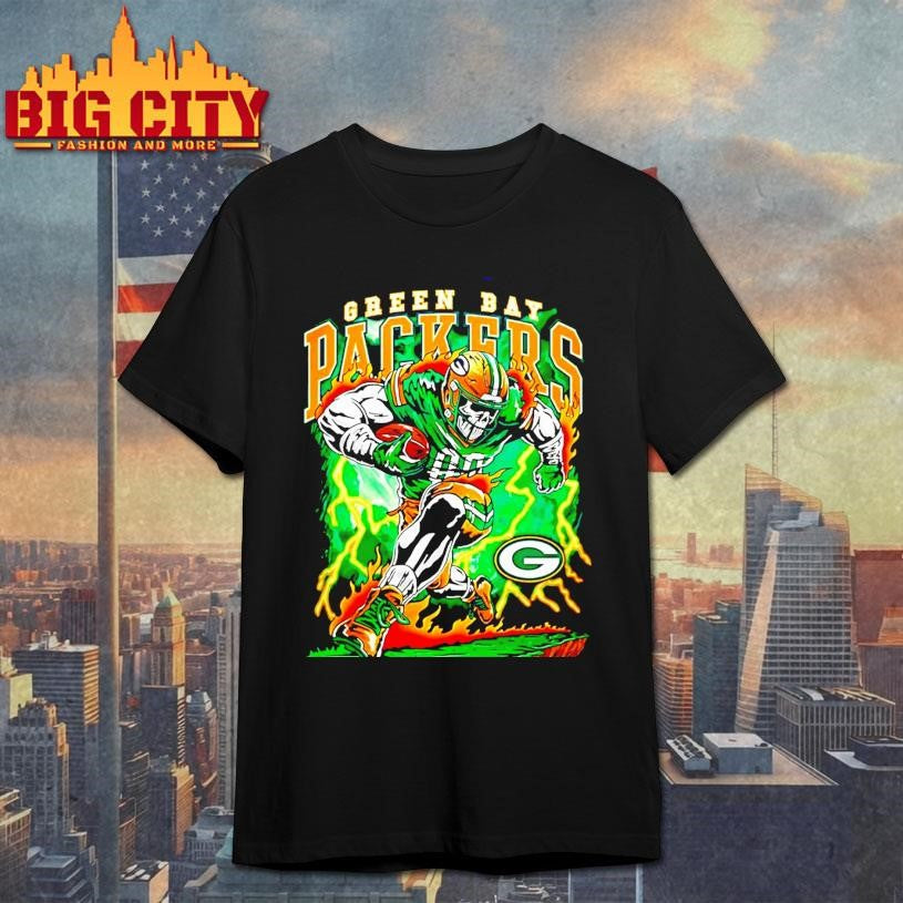 Green Bay Packers Rush Player Skeleton Christmas - Adult & Kids T-Shirts, Sweatshirts & Hoodies apparel design preview 1