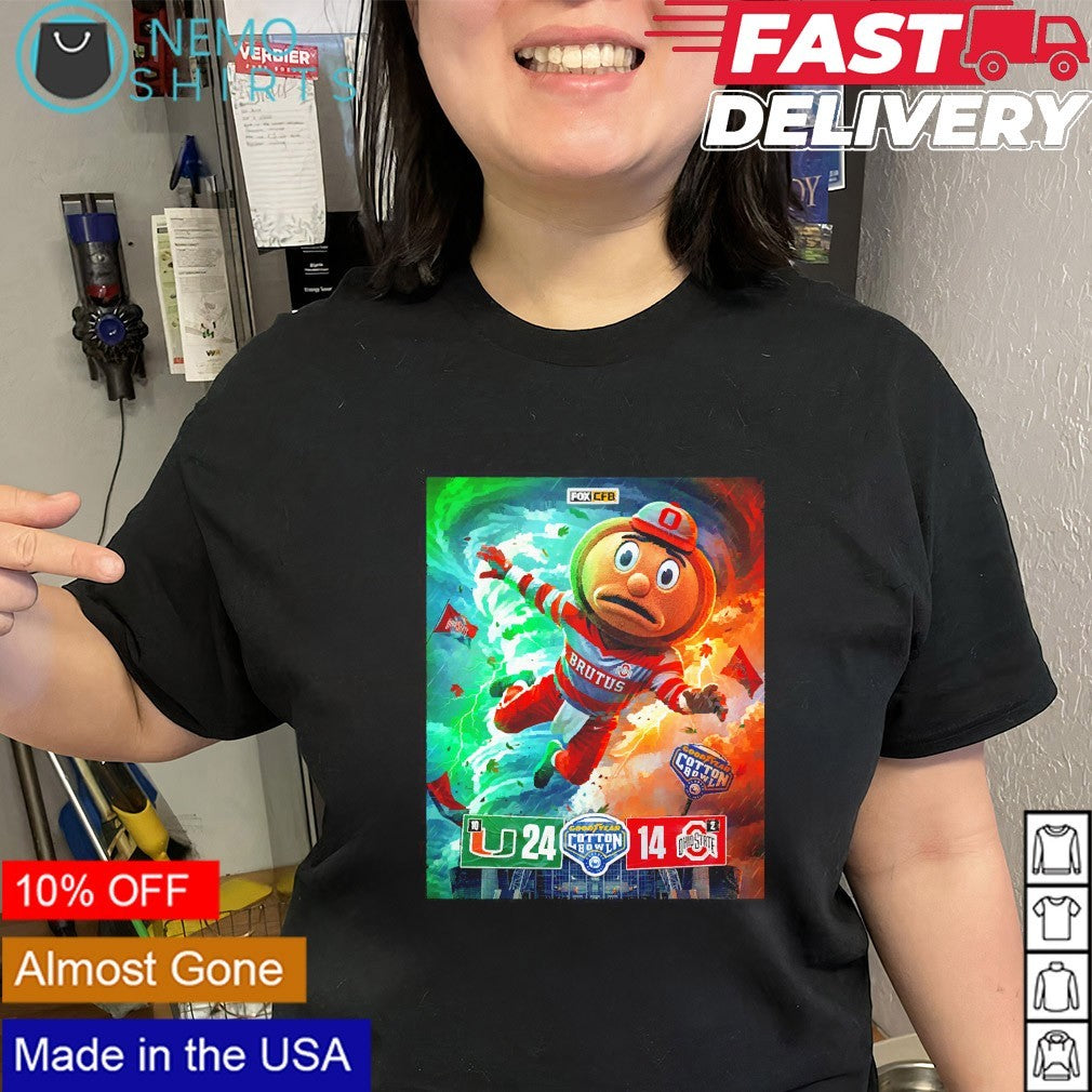 Miami Hurricanes blow away Ohio State Buckeyes win - Adult & Kids T-Shirts, Sweatshirts & Hoodies apparel design preview 2