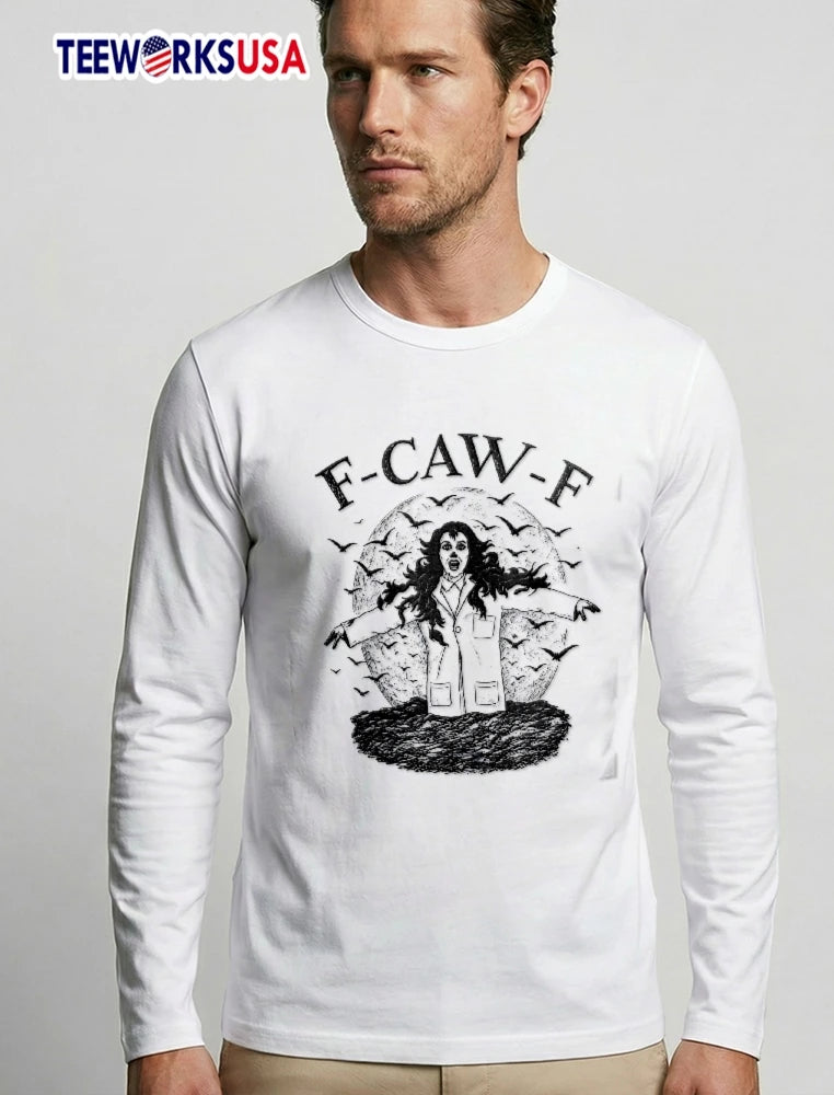 F Caw Woman Scientist Lab Coat Flying Crows Full Moon - Adult & Kids T-Shirts, Sweatshirts & Hoodies apparel design preview 3