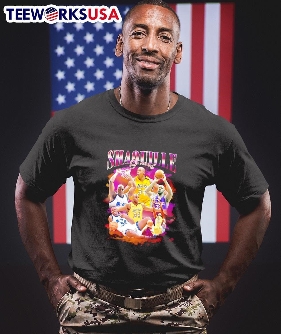 Shaquille O'Neal Los Angeles Lakers basketball - Adult & Kids T-Shirts, Sweatshirts & Hoodies apparel design preview 1