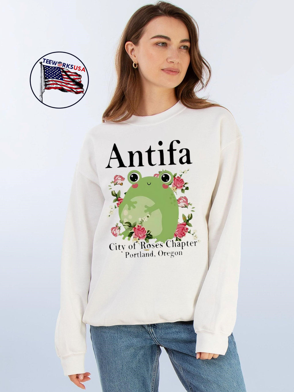 Antifa City of Roses Frog - Adult & Kids T-Shirts, Sweatshirts & Hoodies apparel design preview 4