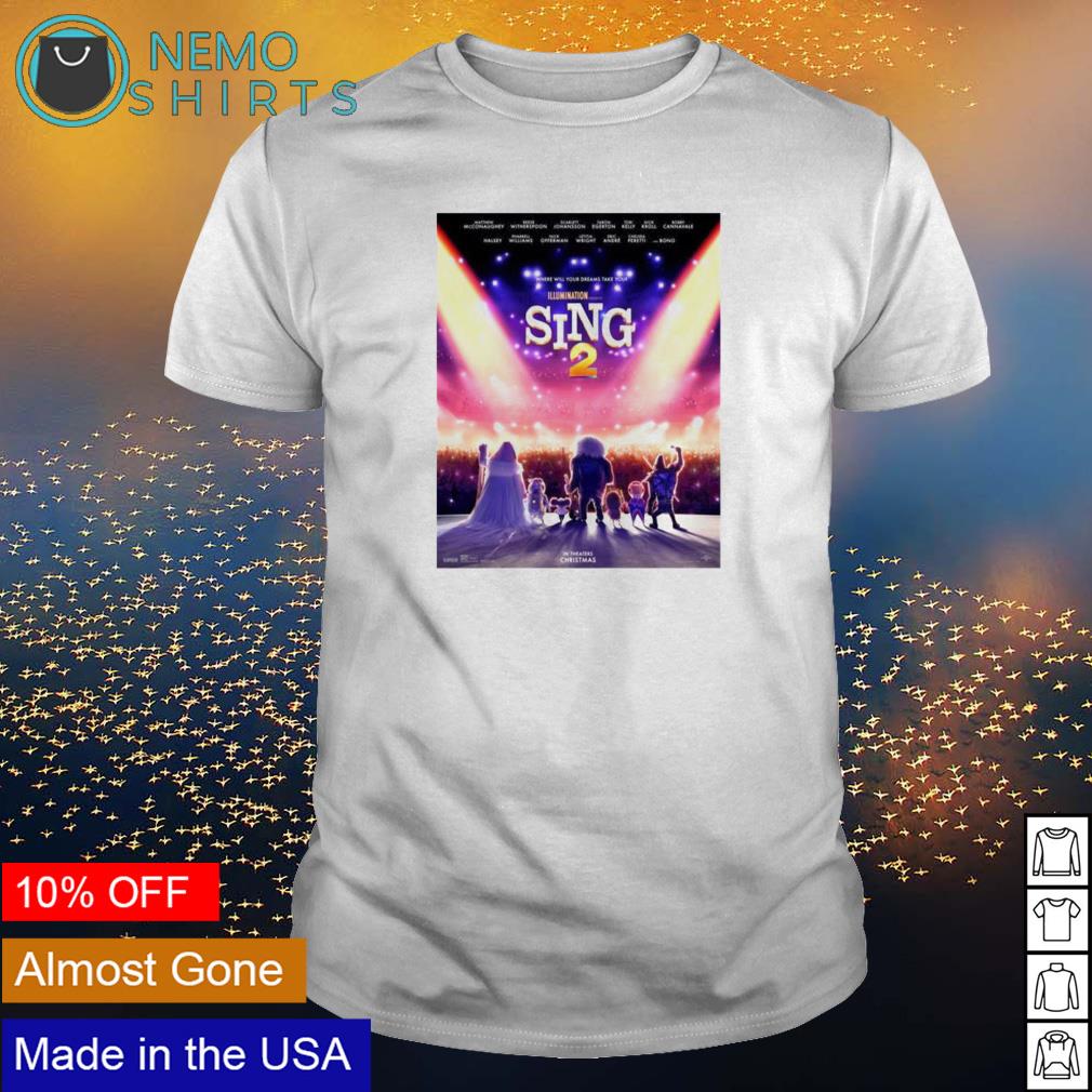Sing 2 cartoon movie poster - Adult & Kids T-Shirts, Sweatshirts & Hoodies apparel design preview 1