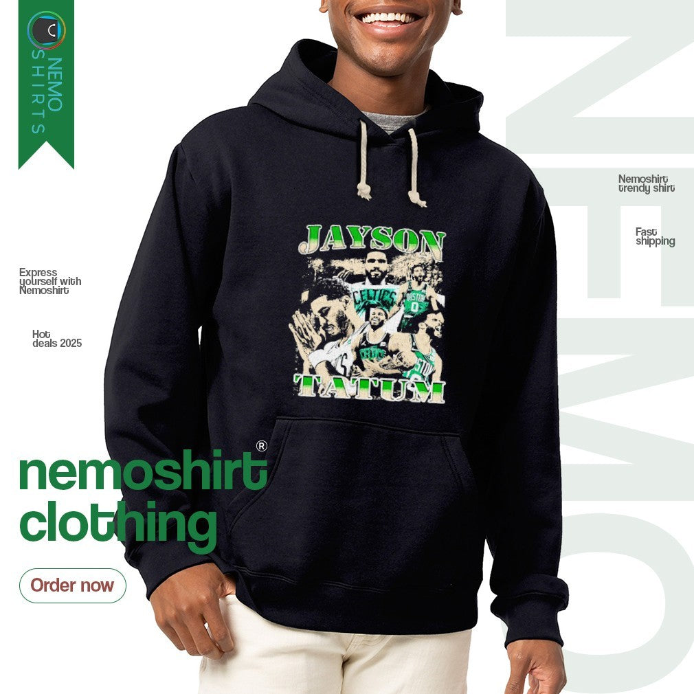 Jayson Tatum Boston Celtics retro graphic - Adult & Kids T-Shirts, Sweatshirts & Hoodies apparel design preview 2