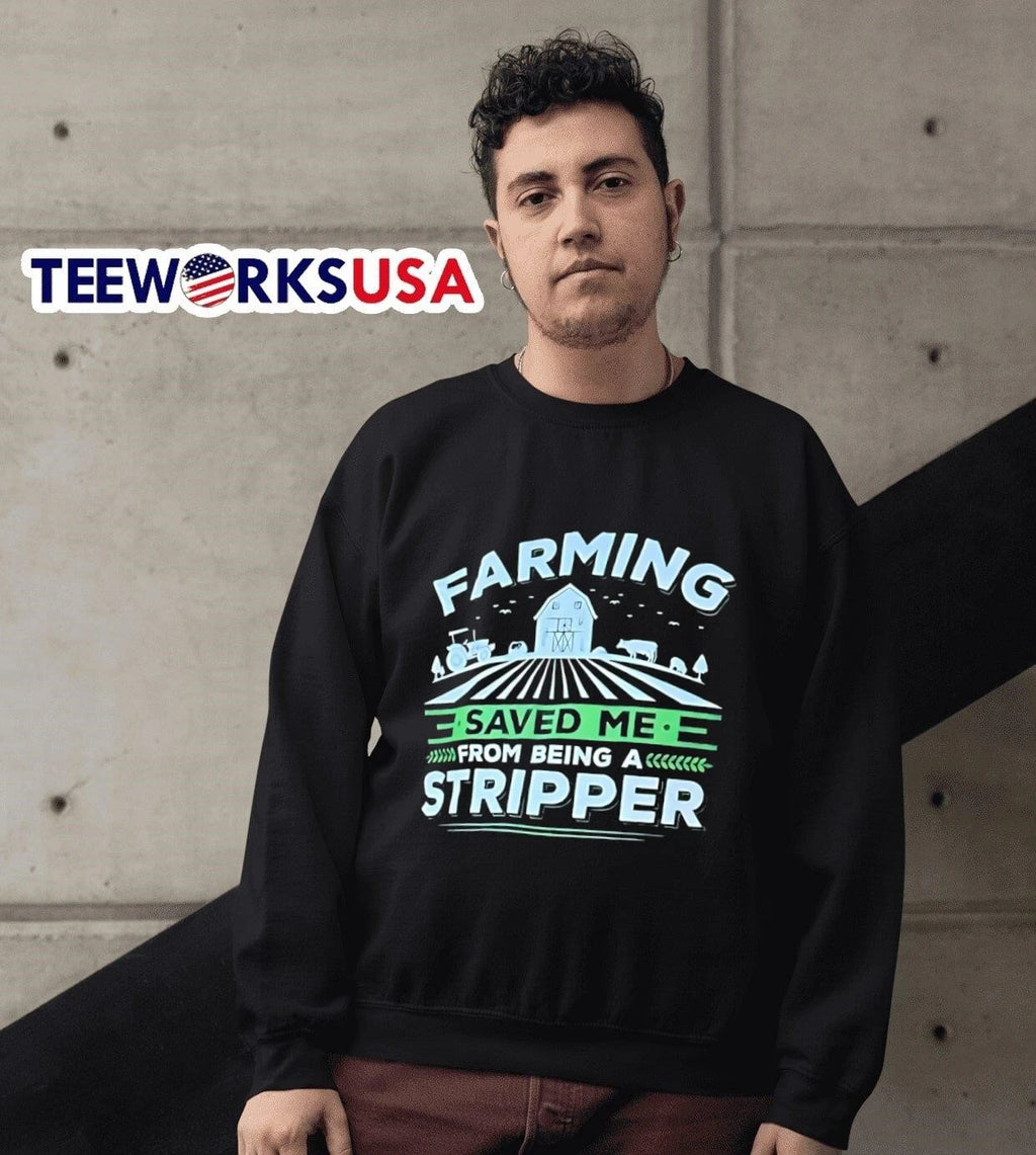 Farming Saved Me from Being a Stripper Farm Tractor - Adult & Kids T-Shirts, Sweatshirts & Hoodies apparel design preview 6