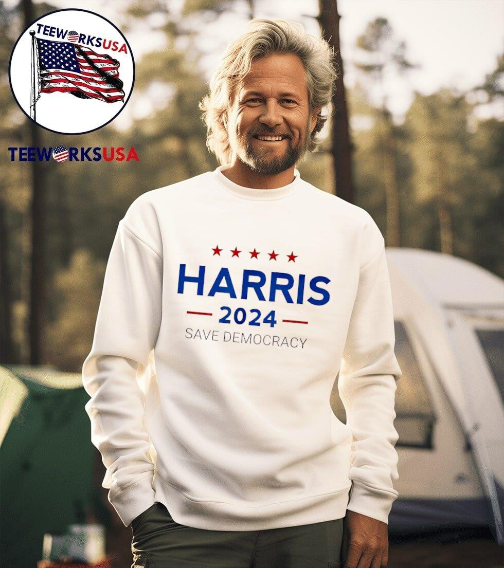 Kamala Harris for president save democracy 2024 - Adult & Kids T-Shirts, Sweatshirts & Hoodies apparel design preview 3